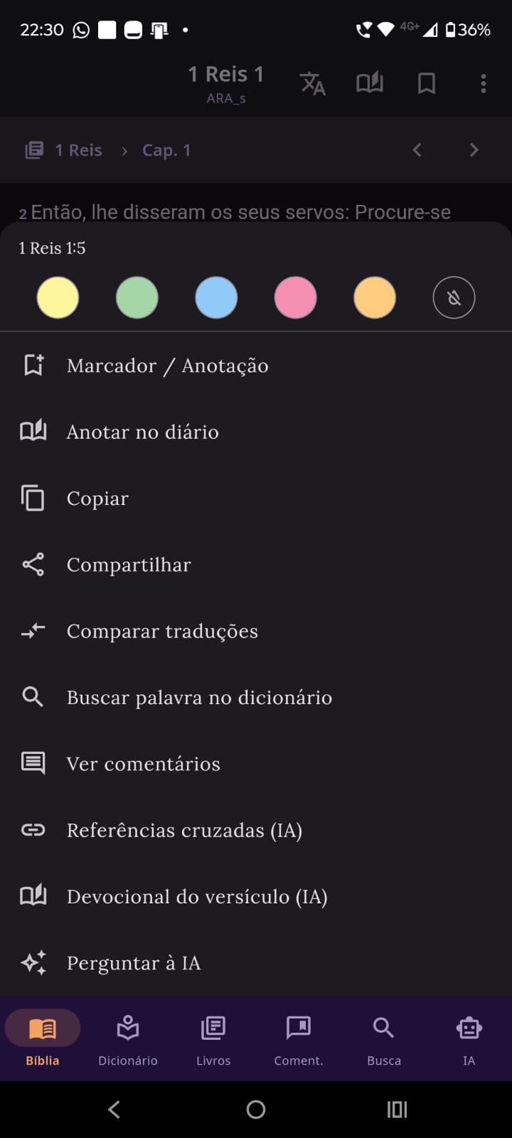 Menu do versículo